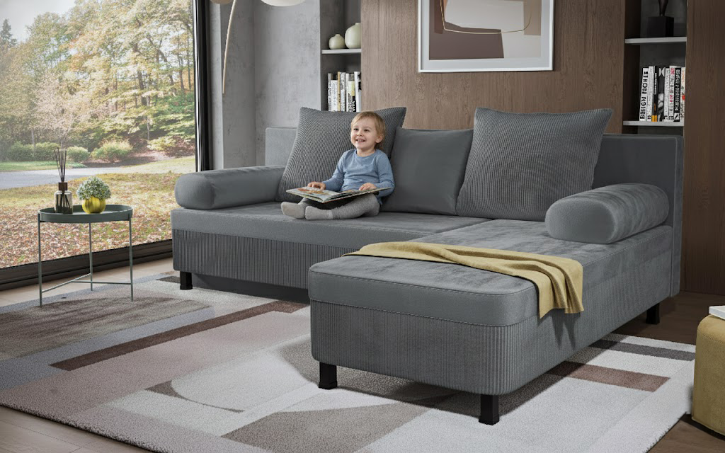 Extendable corner sofa Delano, grey  3